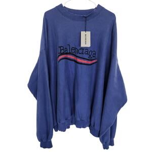 Authentic Balenciaga Hand-Drawn Political Campaign Oversized Sweatshirt 4/XL